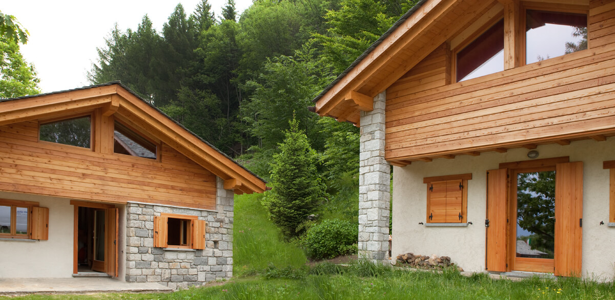 baite con tetto in legno